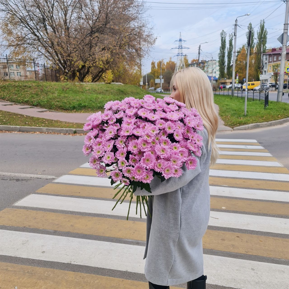Заказать Хризантемы | Хризантема кустовая розовая 51шт. с бесплатной  доставкой | Katty Art Flowers