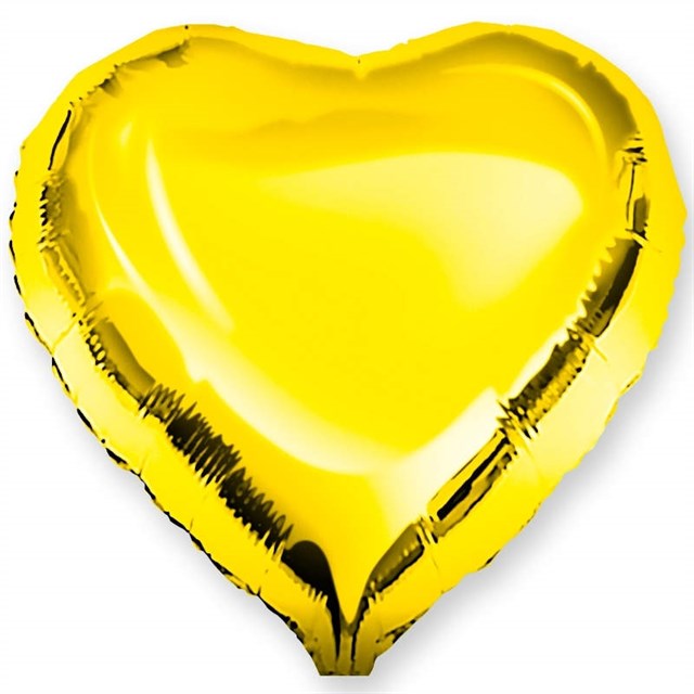 Воздушный шар Gold сердце 18 дюймов - фото 5813